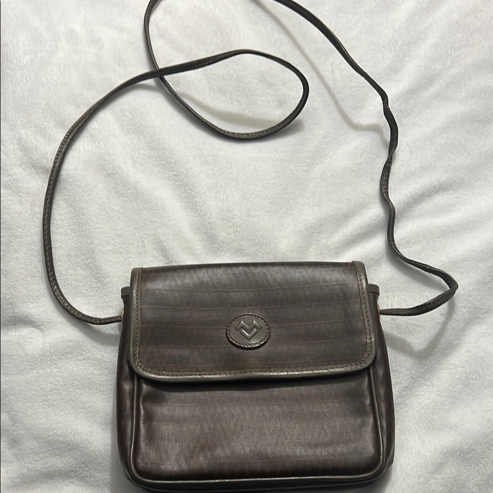 Vintage Valentino Brown Leather Crossbody Bag